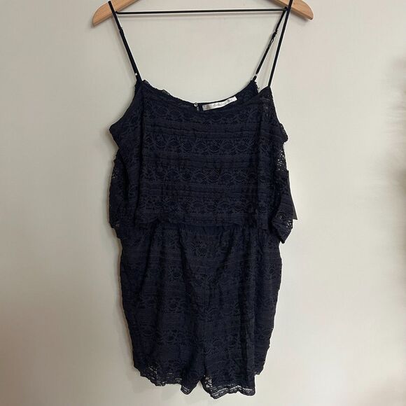 Zara Dresses & Skirts - Zara Navy Lace Strappy Romper